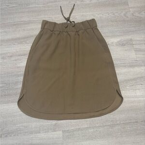 lululemon athletica On the Fly Brown Khaki Mini Skirt